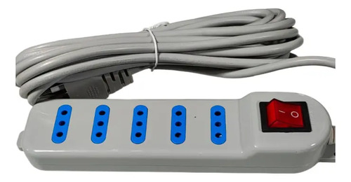 Alargador Enchufe 5 Metros Con Protector Sobrecarga Gris