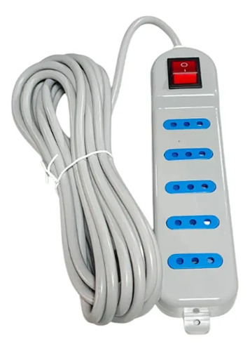 Alargador Enchufe 5 Metros Con Protector Sobrecarga Gris - Imagen 2