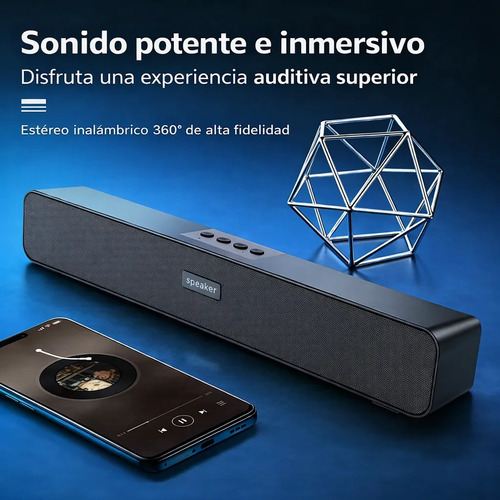 Soundbar Bluetooth Membrana, Sistema Portátil Subwoofer Negro - Imagen 6
