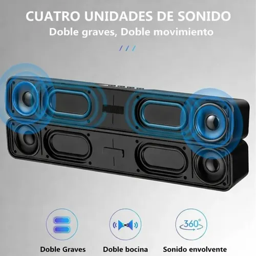 Soundbar Bluetooth Membrana, Sistema Portátil Subwoofer Negro - Imagen 2