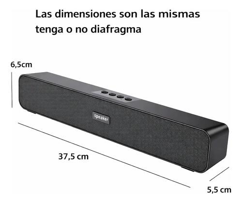 Soundbar Bluetooth Membrana, Sistema Portátil Subwoofer Negro - Imagen 5