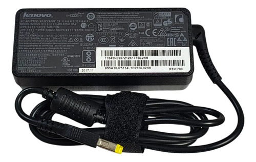 Cargador Lenovo Original 20v 3.25a Punta Rectangular Negro - Imagen 7