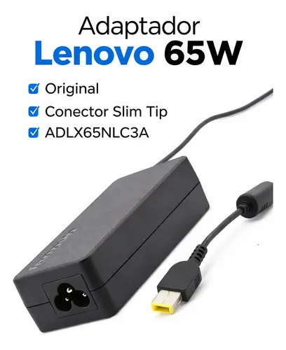 Cargador Lenovo Original 20v 3.25a Punta Rectangular Negro - Imagen 5