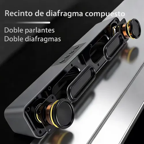 Soundbar Bluetooth Membrana, Sistema Portátil Subwoofer Negro - Imagen 4